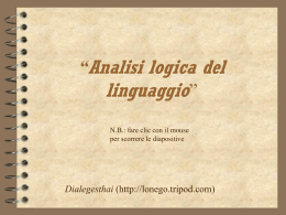 “Analisi logica del linguaggio”