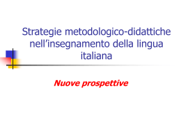 Strategie metodologico-didattiche nell`insegnamento della lingua