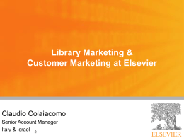 Elsevier come partner. Risorse e servizi gratuiti di supporto