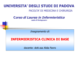 Diapositiva 1 - Corso di Laurea in Infermieristica