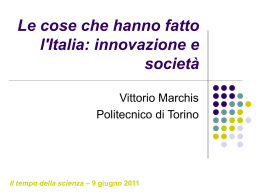 Le cose che hanno fatto l`Italia: innovazione e società