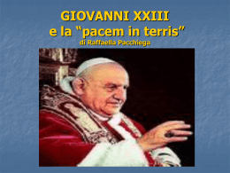 Giovanni XXIII e la "Pacem in terris"