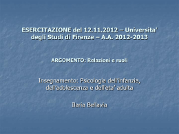 ESERCITAZIONE del 12.11.2012 – Universita` degli