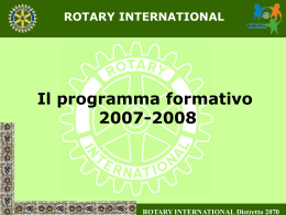Il programma formativo 2007-2008 - Rotary International