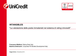 La valutazione delle poste immateriali nel sistema di rating Unicredit