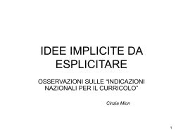 idee implicite da esplicitare - Associazione Maestro Dino Zanella