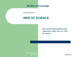 ISI Web of Science - Scuola Superiore Sant`Anna