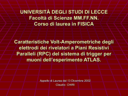 UNIVERSITÀ DEGLI STUDI DI LECCE Facoltà di Scienze MM.FF