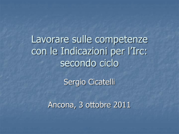 Formazione IRC - Relazione prof. Cicatelli 2° ciclo (ottobre 2011)