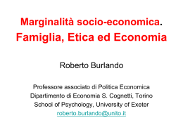 MATERIALI: Marginalità economica di Roberto Burlando