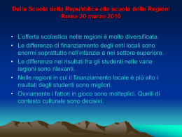 Dalla Scuola della Repubblica alla scuola delle Regioni Roma 20