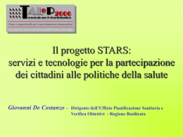 Il progetto STARS 1.0: servizi e tecnologie per la partecipazione dei