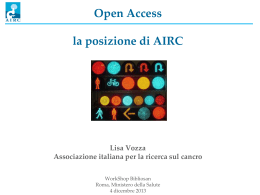 La promozione dell`Open Access in AIRC