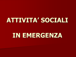 attivita` sociali in emergenza - Croce Rossa Italiana