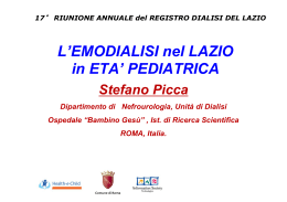 L`Emodialisi nel Lazio in età pediatrica