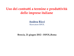 Ricci_Contratti a termine_produttivita delle imprese
