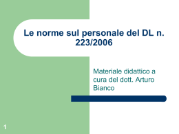 Le norme sul personale del DL n. 223/2006