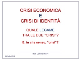 "Crisi economica e di identità" 14-4-11
