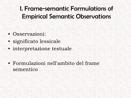I. Frame-semantic Formulations of Empirical Semantic Observations