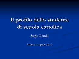 Profilo studente di scuola cattolica (Padova 6-4