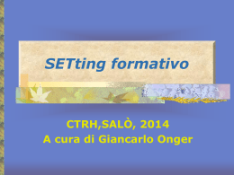 Setting formativo fra adulti