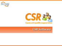Scarica qui la presentazione PPT di CSR Software