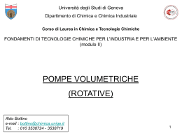 Pompe rotative - Smfc - Università Degli Studi Di Genova