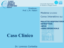 CasoGlaxo - Clinica malattie apparato respiratorio