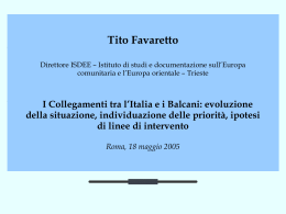 I Collegamenti tra l`Italia e i Balcani