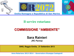 Sara Rainieri – I progetti della Commissione