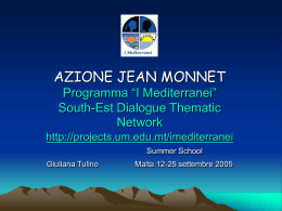 Diapositiva 1 - Erasmus Thematic Network I Mediterranei