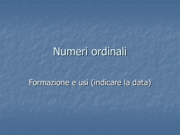 Numeri ordinali - Associazione Alfa