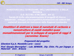 1 CNR – IMM Bologna R. Angelucci Bologna, 21 Aprile 2009