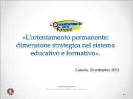 «L`orientamento permanente: dimensione strategica nel sistema