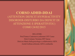 CORSO ADHD-DDAI (ATTENTION DEFICIT HYPERACTIVITY