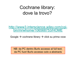 Cochrane library: dove la trovo?