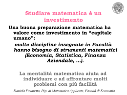 Studiare matematica è un investimento (Modelli e