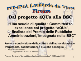 Committed to excellence col progetto "aQUa"