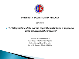 Qualità: concetti e metodi - Università degli Studi di Perugia
