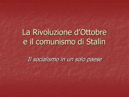 Il comunismo di Stalin - Dipartimento di Scienze Politiche