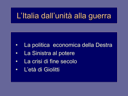 L`Italia dall`unità alla guerra