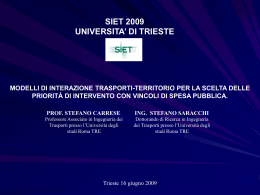 presentazione - SIET - Società Italiana di Economia dei Trasporti e