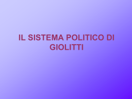 Il sistema politico di Giolitti