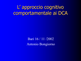 L` approccio cognitivo comportamentale ai DCA