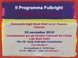 Sandro Zinani_Programma Fulbright