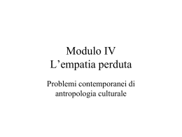 MODULO IV: L`empatia perduta (PP)
