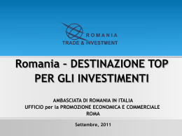 Romania Top Destination for Investment