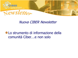 Presentazione nuova Ciber Newsletter