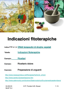 Indicazioni fitoterapiche - Enciclopedia di medicina popolare