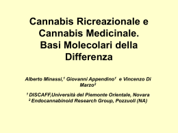 Cannabis Ricreazionale e Cannabis Medicinale. Basi Molecolari